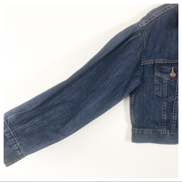 NWT Levi’s Pleat Sleeve Cropped Trucker Denim Jacket Size XS - Picture 6 of 10